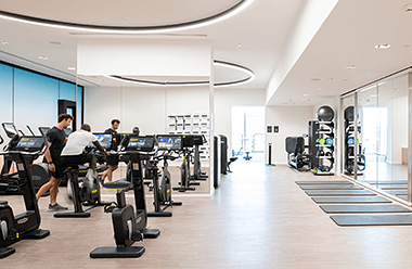 Gym interior at One Park Drive Canary Wharf
