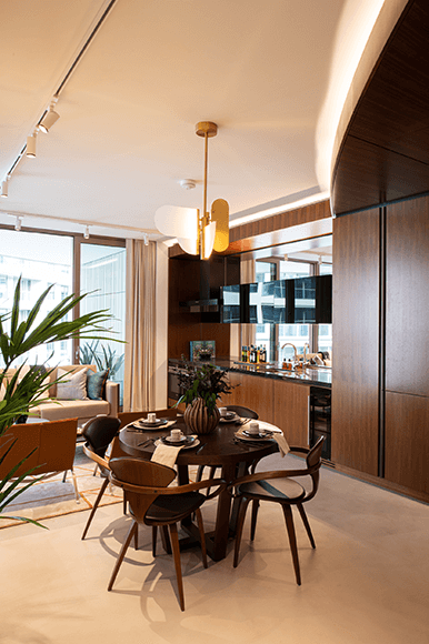 Dining room One Park Drive award winning