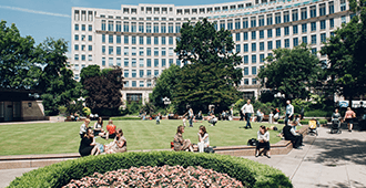 View of Westferry Circus in Canary Wharf