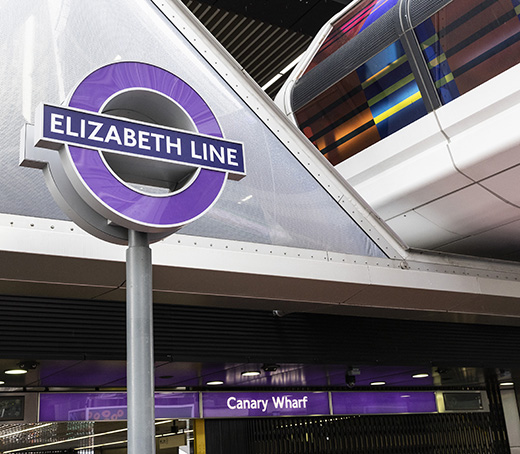 Elizabeth line station at Canary Wharf